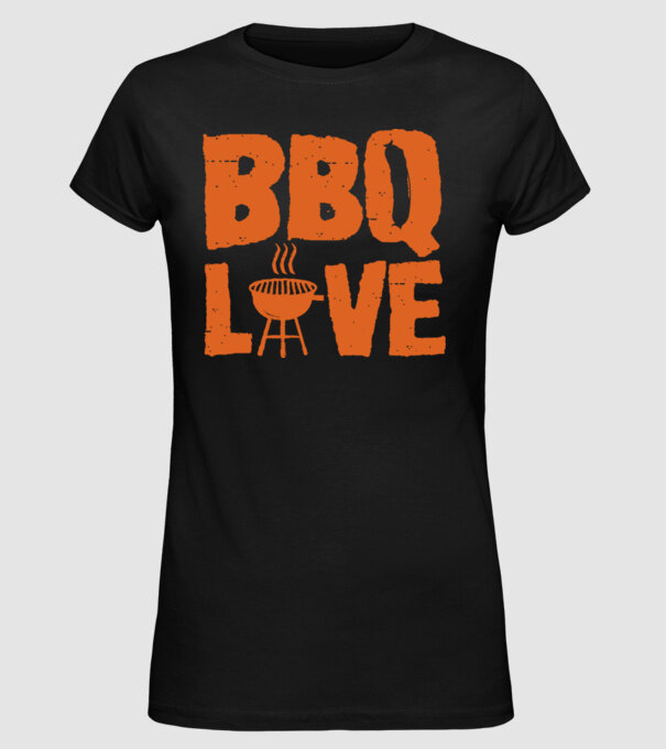 BBQ LOVE model negru pe tricou