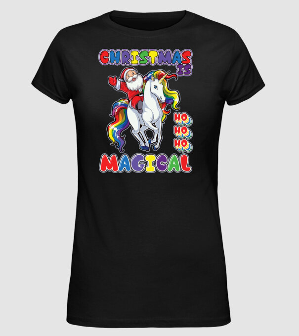 CHRISTMAS IS MAGICAL model negru pe tricou