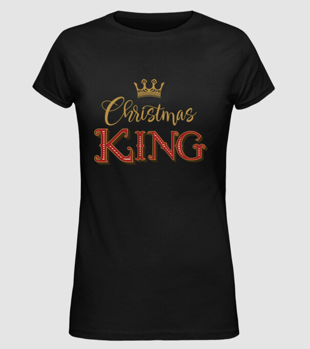 Christmas King model negru pe tricou