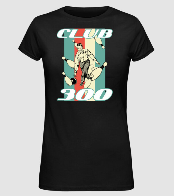 club300 model negru pe tricou