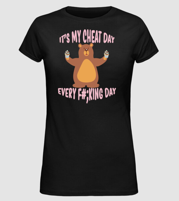 Urs trișor model negru pe tricou