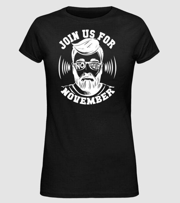 Alătură-te mișcării No Shave November (engleză) model negru pe tricou