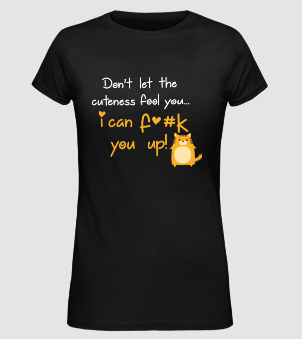 Cuteness model negru pe tricou