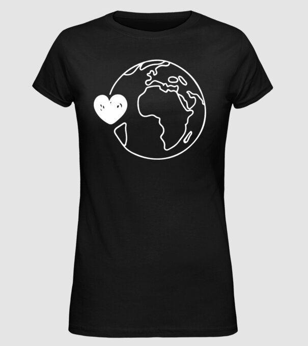 EarthLogo model negru pe tricou