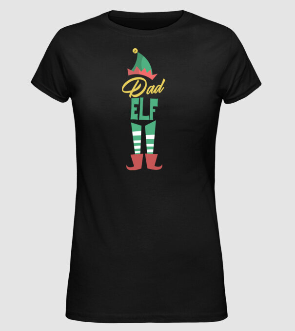 Elf family dad model negru pe tricou