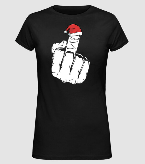 f u christmas model negru pe tricou