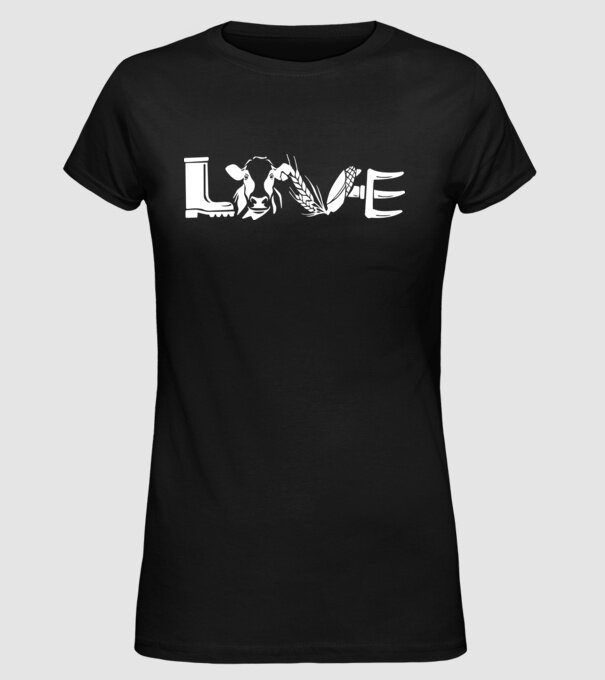 Farm love Cu tractor model negru pe tricou