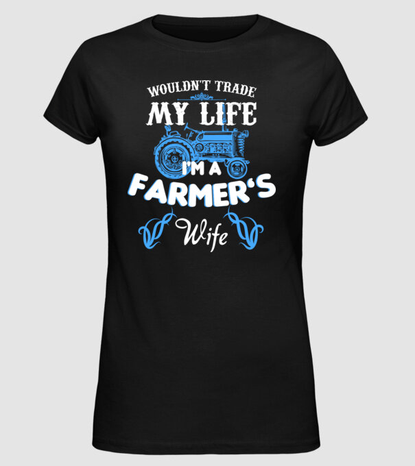'Farmer''s wife' model negru pe tricou