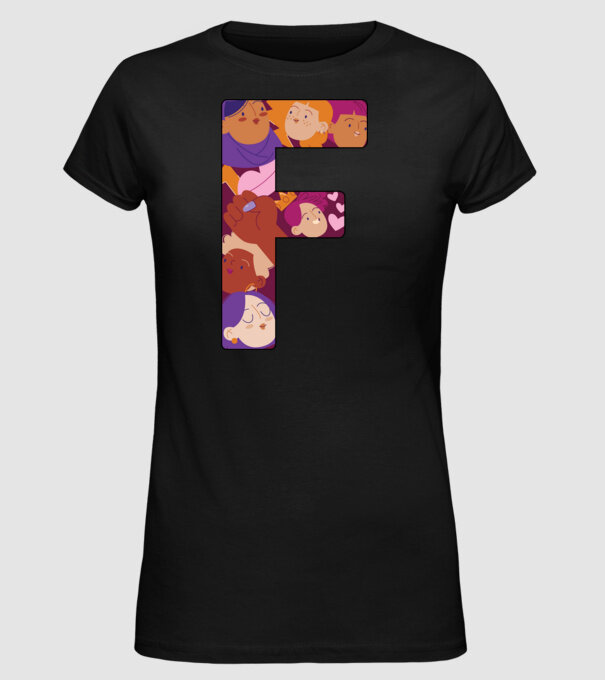 Feminism model negru pe tricou