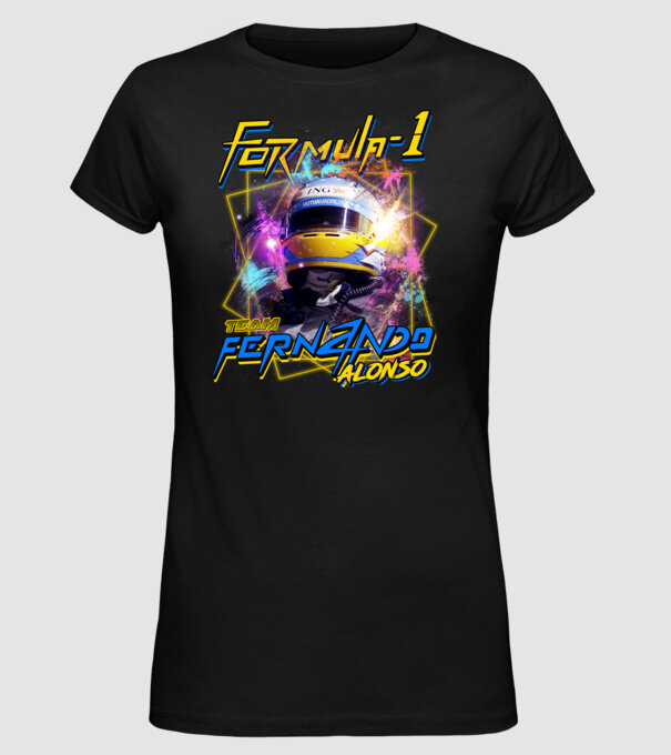 FORMULA 1 ALONSO model negru pe tricou
