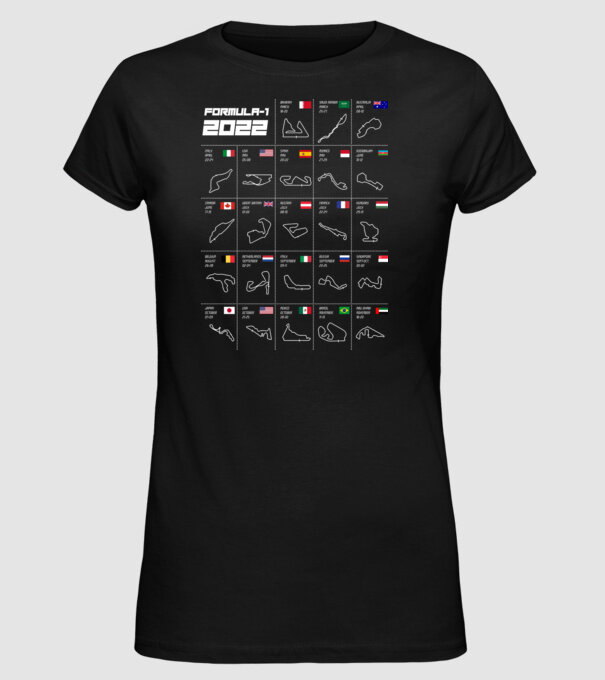 Formula 1 tracks 2022 model negru pe tricou