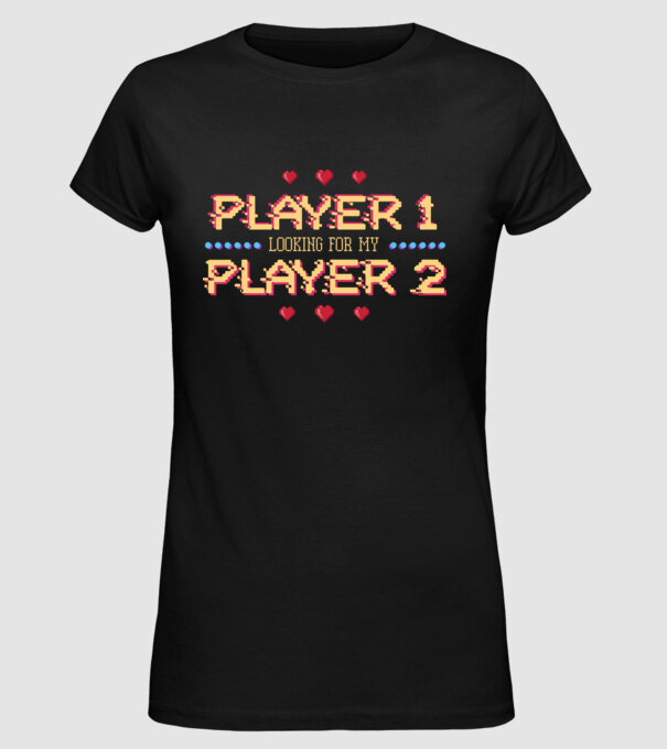 Gamer Love model negru pe tricou