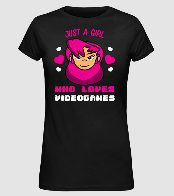 Girl Gamer model negru pe tricou