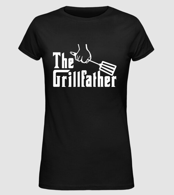 GrillFather model negru pe tricou