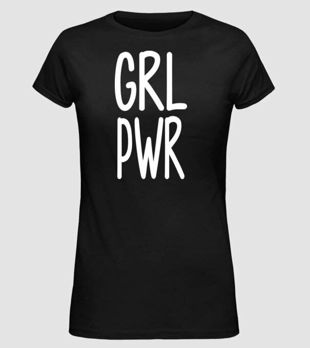 Girl Power model negru pe tricou