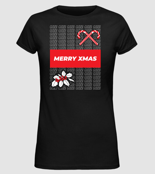 Gudzsi tricou designer Crăciun model negru pe tricou