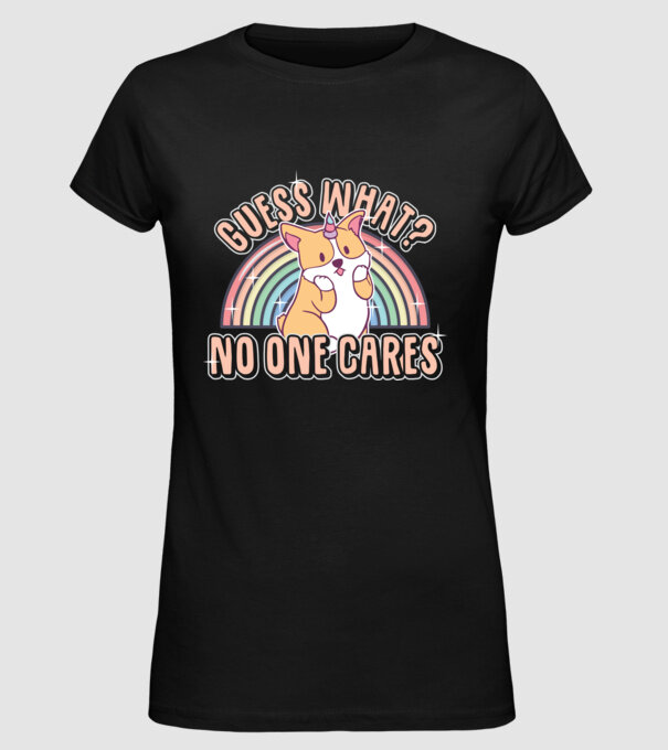 Guess what corgicorn model negru pe tricou