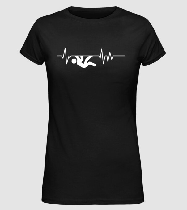 Heartbeat escaladare model negru pe tricou