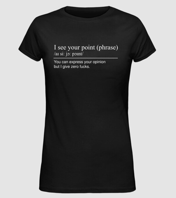 I see your point model negru pe tricou