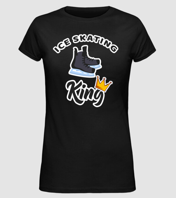 Ice skatin King model negru pe tricou
