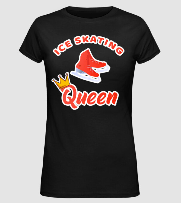 Ice skatin Queen model negru pe tricou