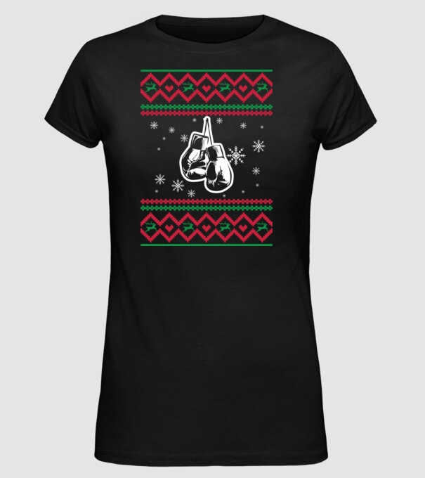Model tricotat de Crăciun - box model negru pe tricou