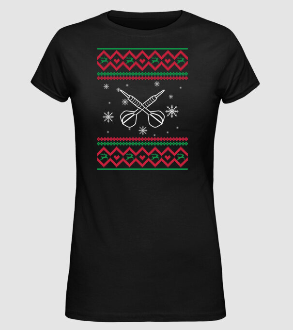 model tricotat de Crăciun - darts model negru pe tricou