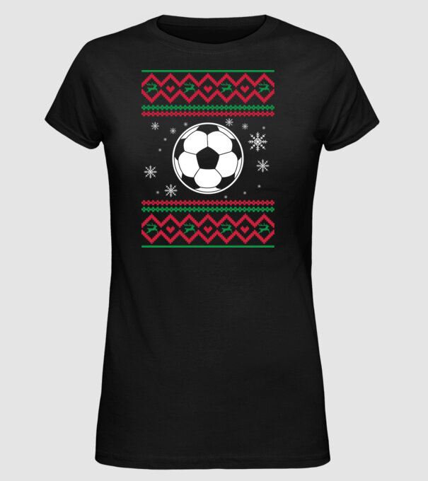 Model tricotat de Crăciun - fotbal model negru pe tricou