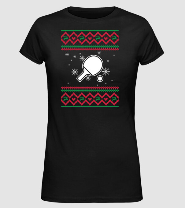 Model tricotat de Crăciun - tenis de masă model negru pe tricou