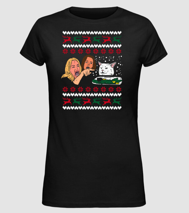 Pulovăr de Crăciun meme model negru pe tricou