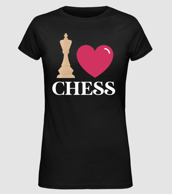 Love chess model negru pe tricou