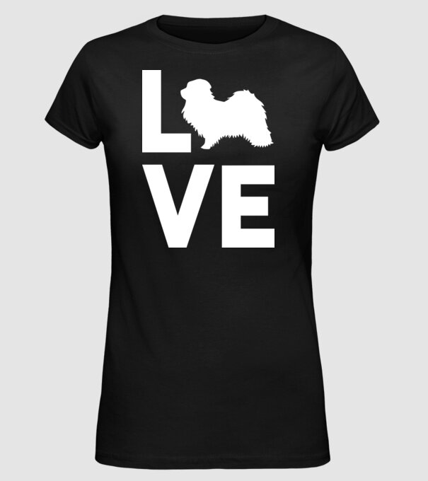 LOVE Havanese model negru pe tricou