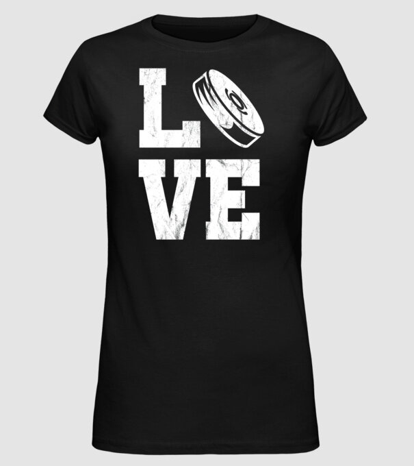 Love hockey model negru pe tricou