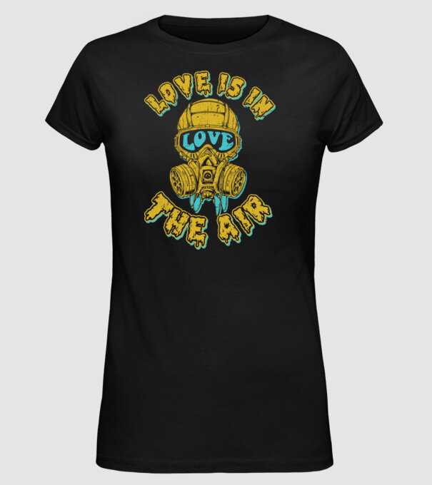 Love is in the air model negru pe tricou