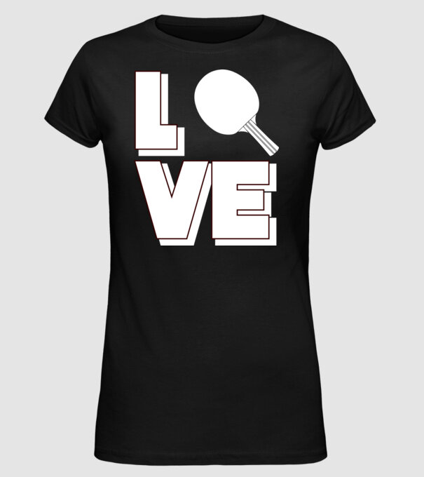 Love pingpong model negru pe tricou