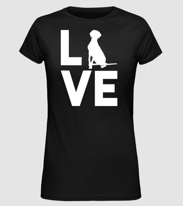 LOVE Vizsla model negru pe tricou