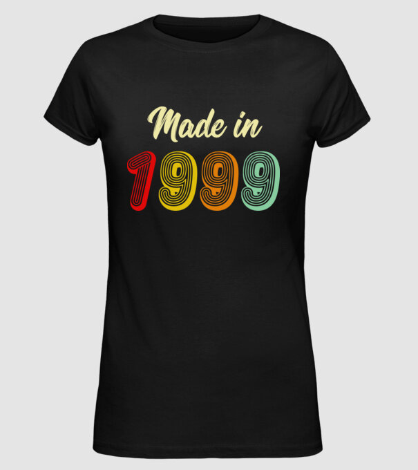 made in 1999 retro model negru pe tricou