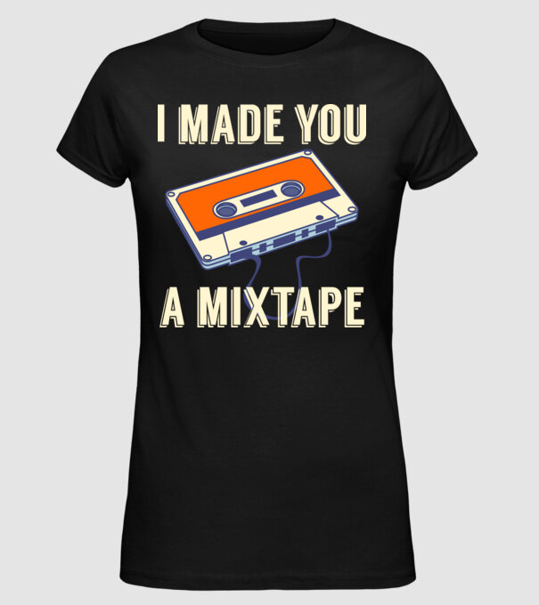 Mixtape model negru pe tricou