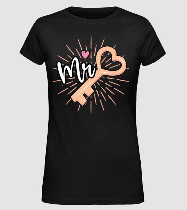Mr key to the heart model negru pe tricou