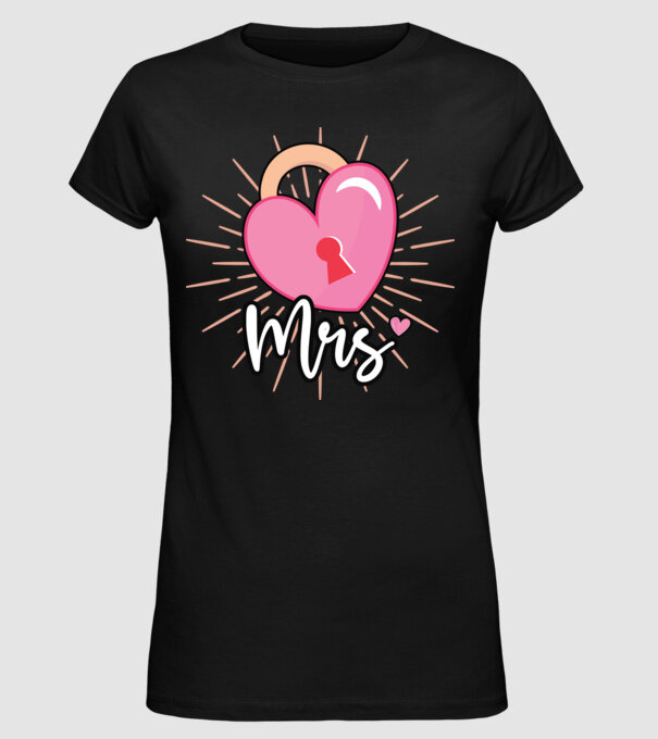 Mrs key to the heart model negru pe tricou