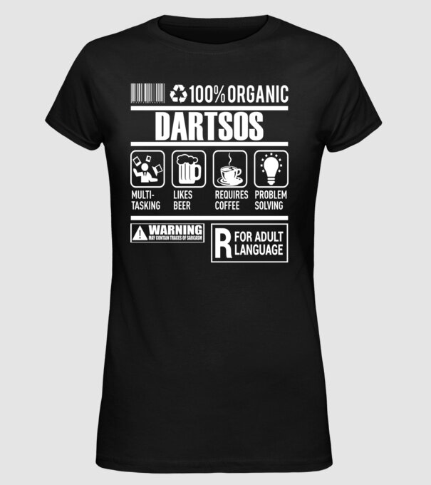 JUCĂTOR DARTS organic model negru pe tricou
