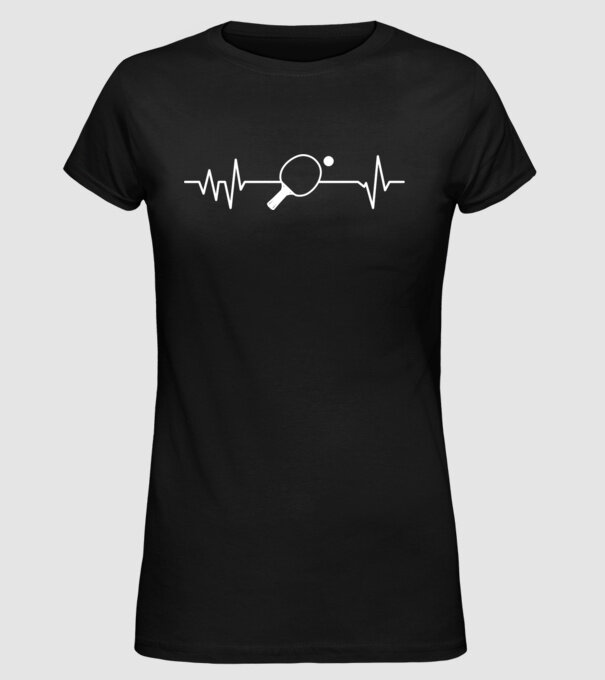 Ping pong ekg model negru pe tricou
