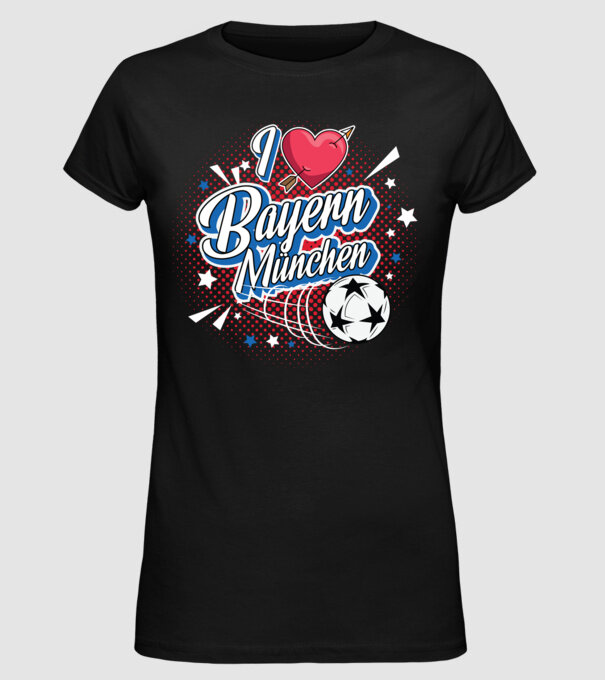 Popart Bayern model negru pe tricou