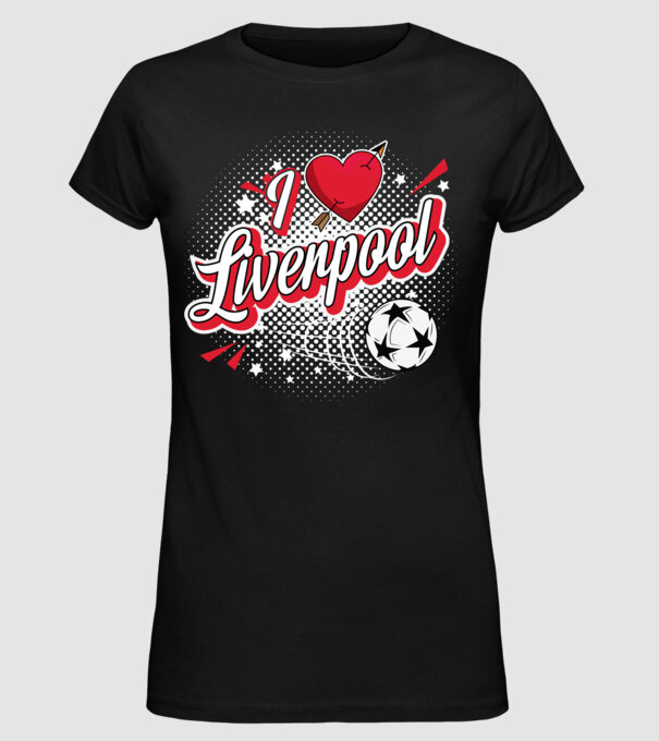 Popart Liverpool model negru pe tricou
