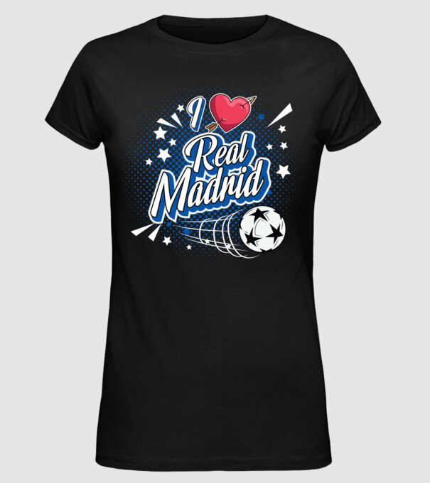 Popart RealMadrid model negru pe tricou