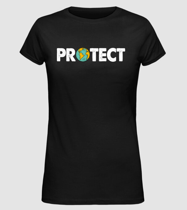 Protect earth model negru pe tricou