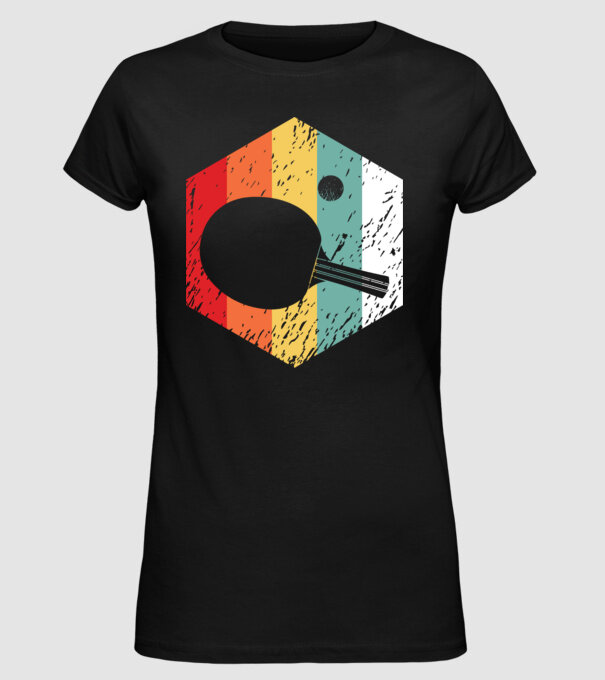 Retro Ping Pong model negru pe tricou