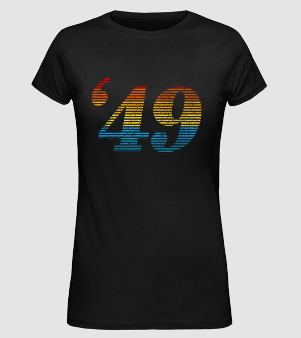 Retro Birthday 1949 model negru pe tricou