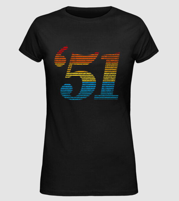 Retro Birthday 1951 model negru pe tricou