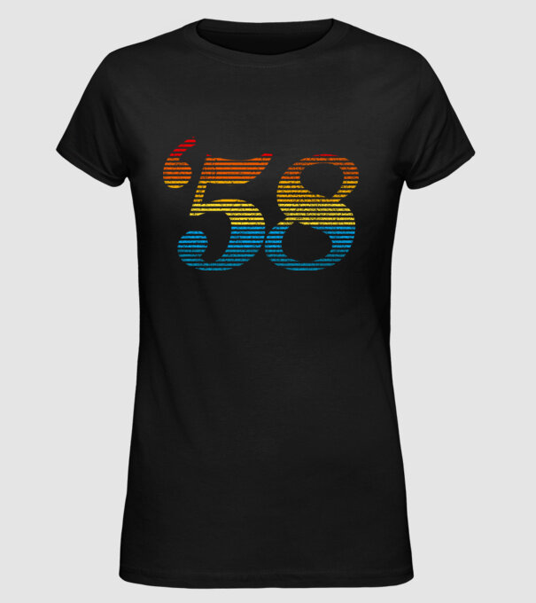 Retro Birthday 1958 model negru pe tricou